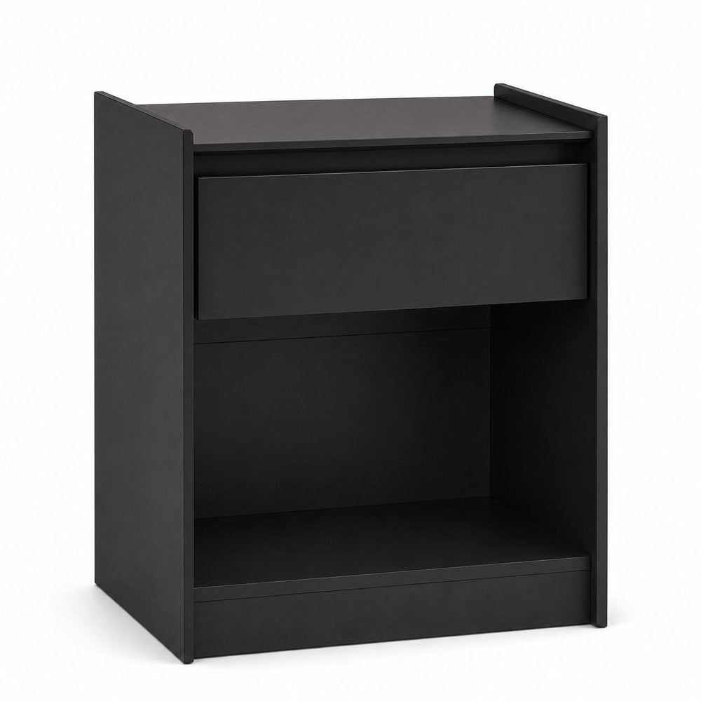 24" White Wood One Drawer Nightstand