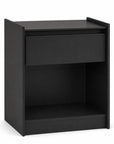 24" White Wood One Drawer Nightstand