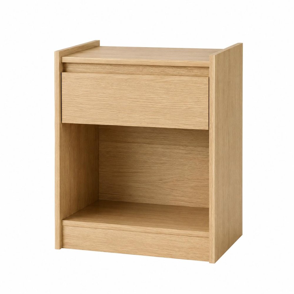 24" White Wood One Drawer Nightstand