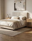 Set of Two 23" Natural Wood Ribbed Texture One Drawer Nightstand