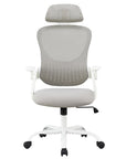 Gray And White Swivel Rolling Office Chair