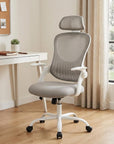 Gray And White Swivel Rolling Office Chair