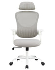 Gray And White Swivel Rolling Office Chair