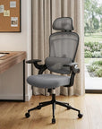 Gray And Black Swivel Rolling Office Chair