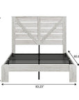 White Solid Wood Metal Steel And Wood Queen Bed Frame