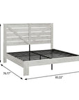 White Solid Wood King Bed Frame