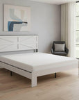White Solid Wood Queen Bed Frame
