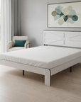 White Solid Wood And Metal King Bed Frame