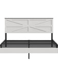 White Solid Wood And Metal King Bed Frame