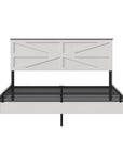 White Solid Wood And Metal King Bed Frame