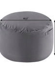 48" White Upholstered Bean Bag Chair