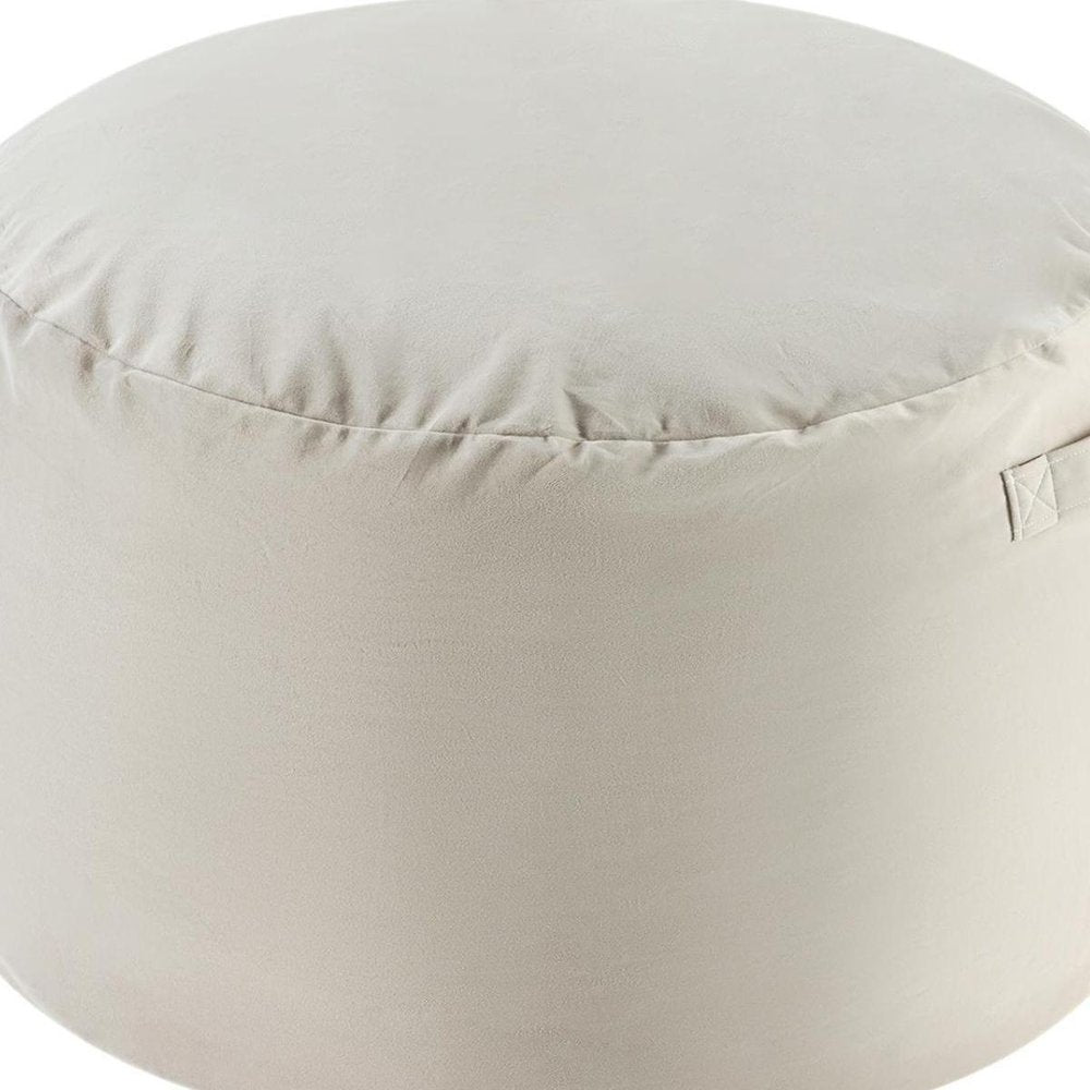 48" White Upholstered Bean Bag Chair