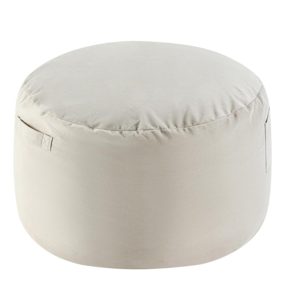48" White Upholstered Bean Bag Chair