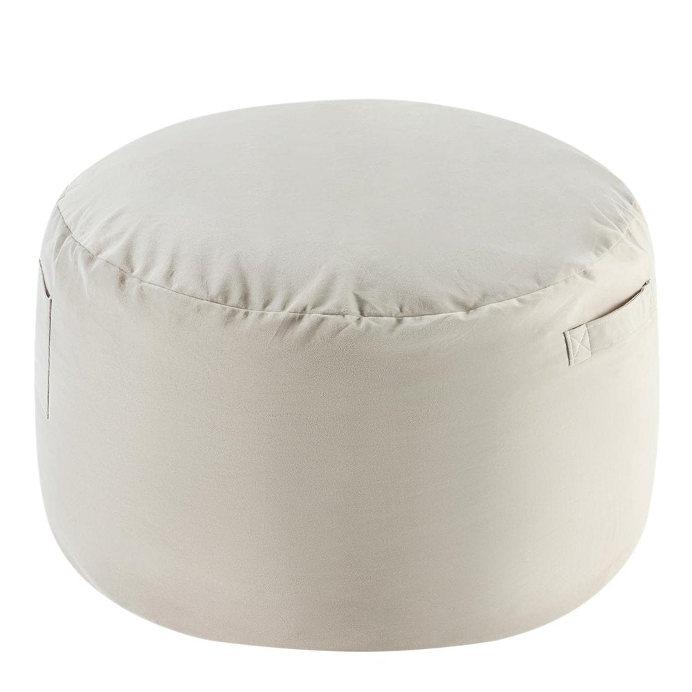 48" White Upholstered Bean Bag Chair