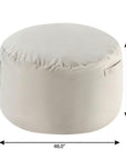 48" White Upholstered Bean Bag Chair
