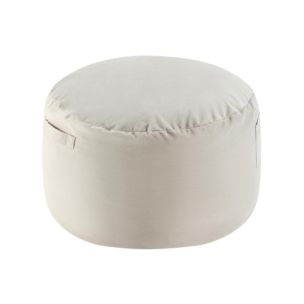 36" Gray Upholstered Bean Bag Chair