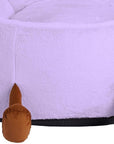 30" Purple Faux Fur Reclining Bean Bag Chair