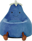 30" Dark Blue Faux Fur Reclining Bean Bag Chair