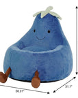 30" Dark Blue Faux Fur Reclining Bean Bag Chair