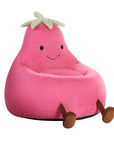30" Red Faux Fur Reclining Bean Bag Chair