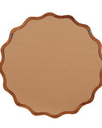 36" Golden Brown Solid Wood Scalloped Framed Accent Mirror