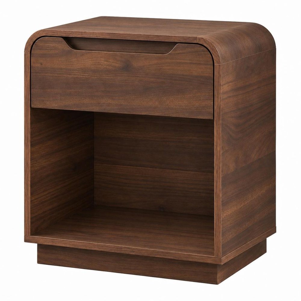 24" Natural Wood One Drawer Nightstand