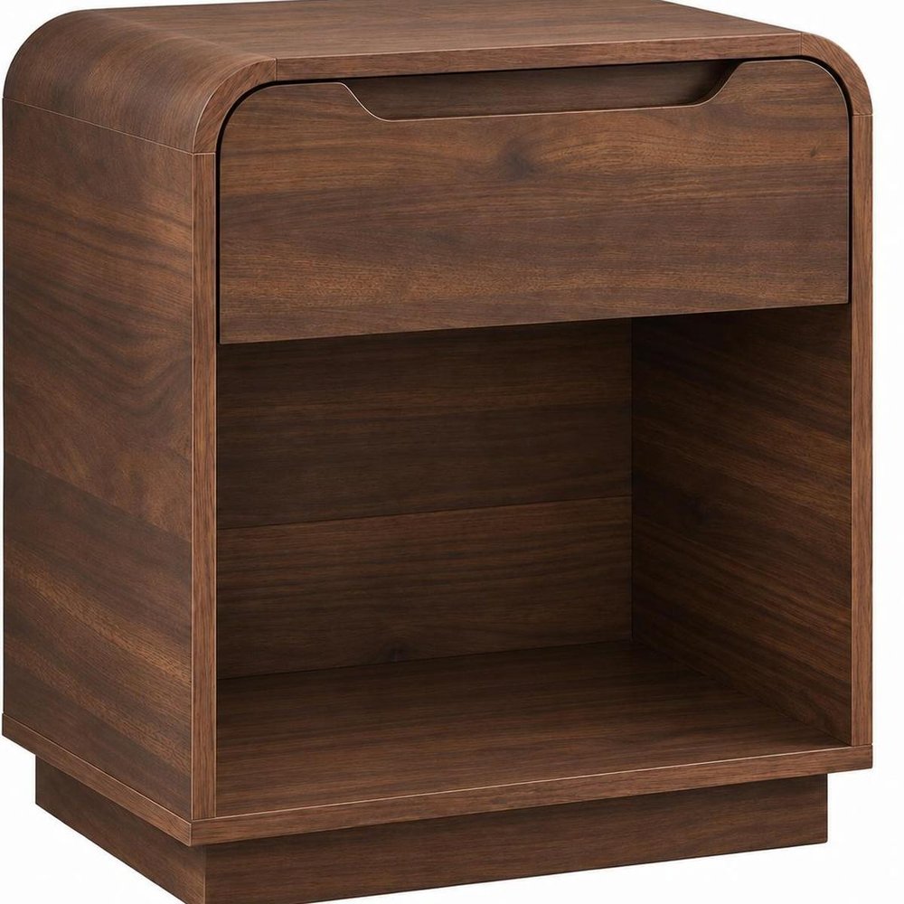 24" Natural Wood One Drawer Nightstand