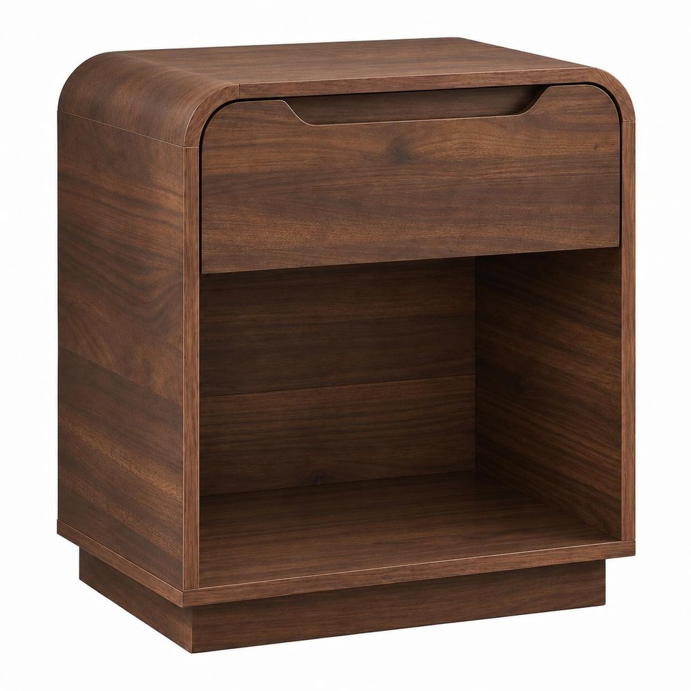 24" Natural Wood One Drawer Nightstand
