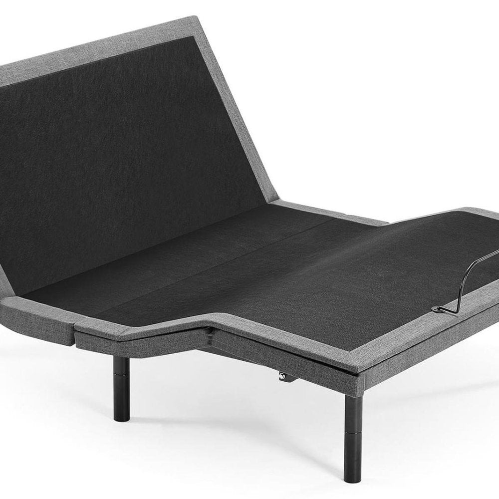Wirelsess Remote control Black Metal And Upholstery Upholstered Extralong Twin Adjustable Adjustable Bed