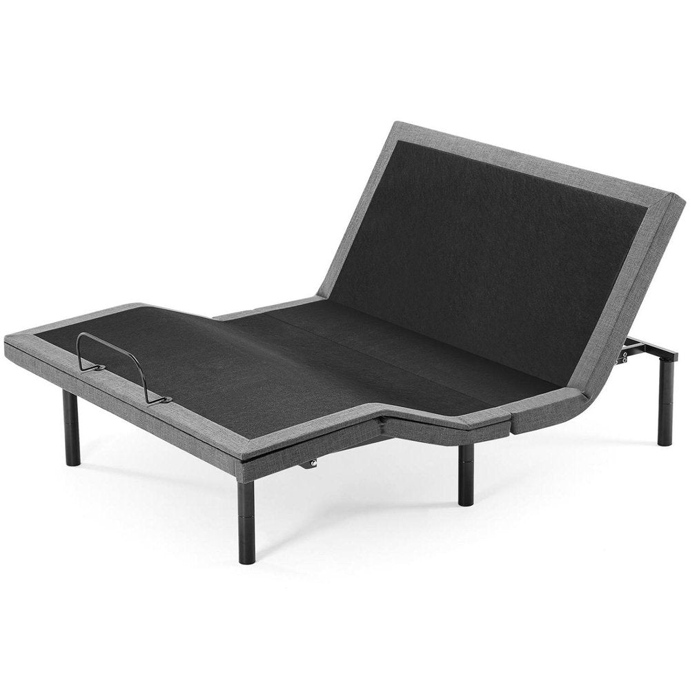 Wirelsess Remote control Black Metal And Upholstery Upholstered Extralong Twin Adjustable Adjustable Bed