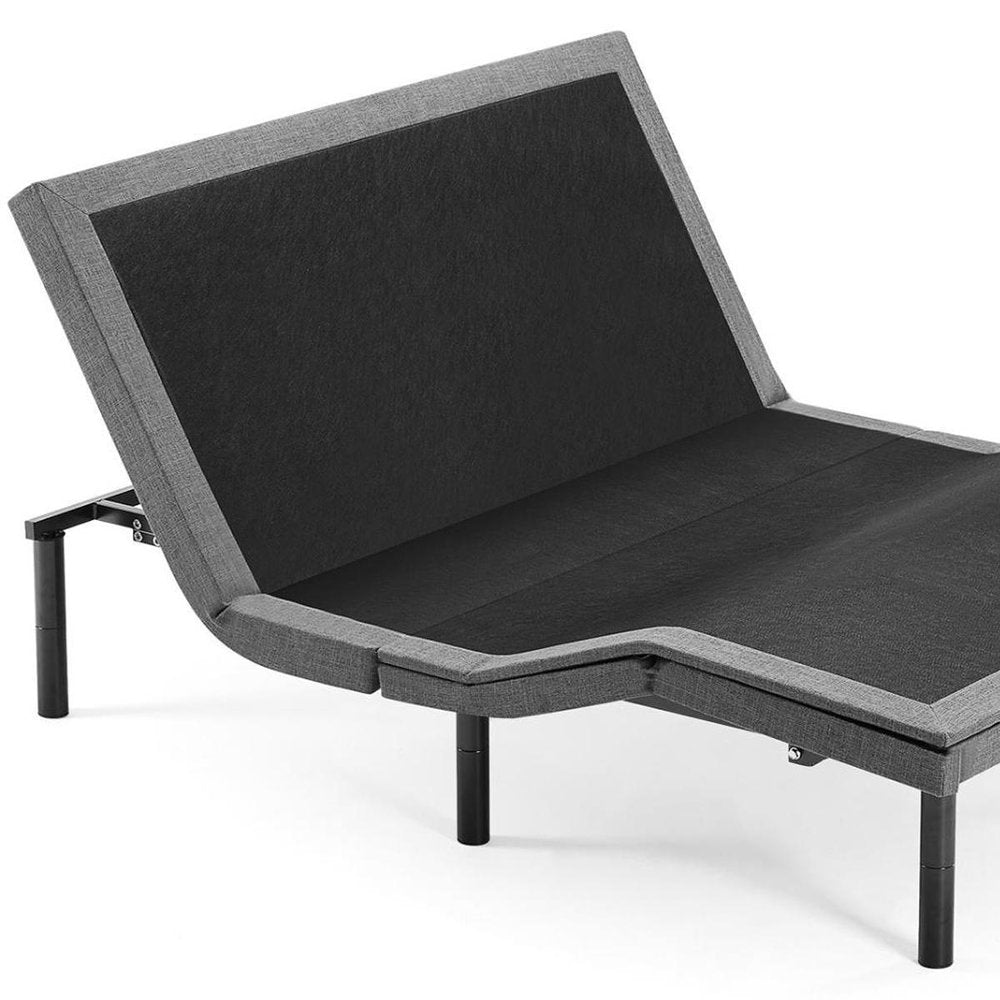 Wirelsess Remote control Black Metal And Upholstery Upholstered Extralong Twin Adjustable Adjustable Bed