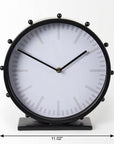 11" Black Iron Silent Analog Round Wall Clock