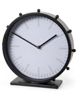 11" Black Iron Silent Analog Round Wall Clock
