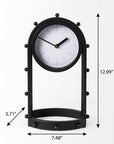 7" Black Iron Silent Analog Round Wall Clock