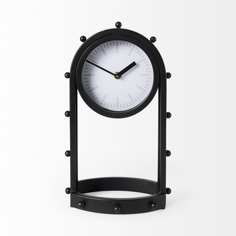 7" Black Iron Silent Analog Round Wall Clock