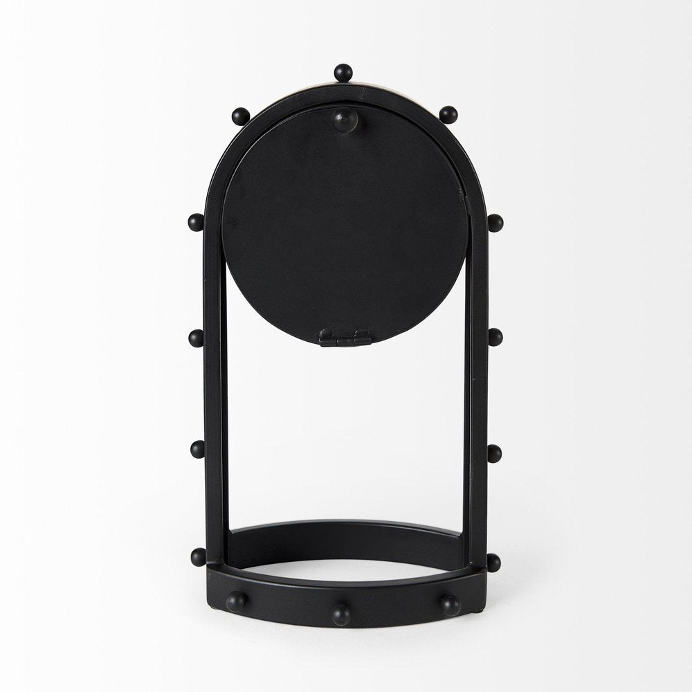 7" Black Iron Silent Analog Round Wall Clock