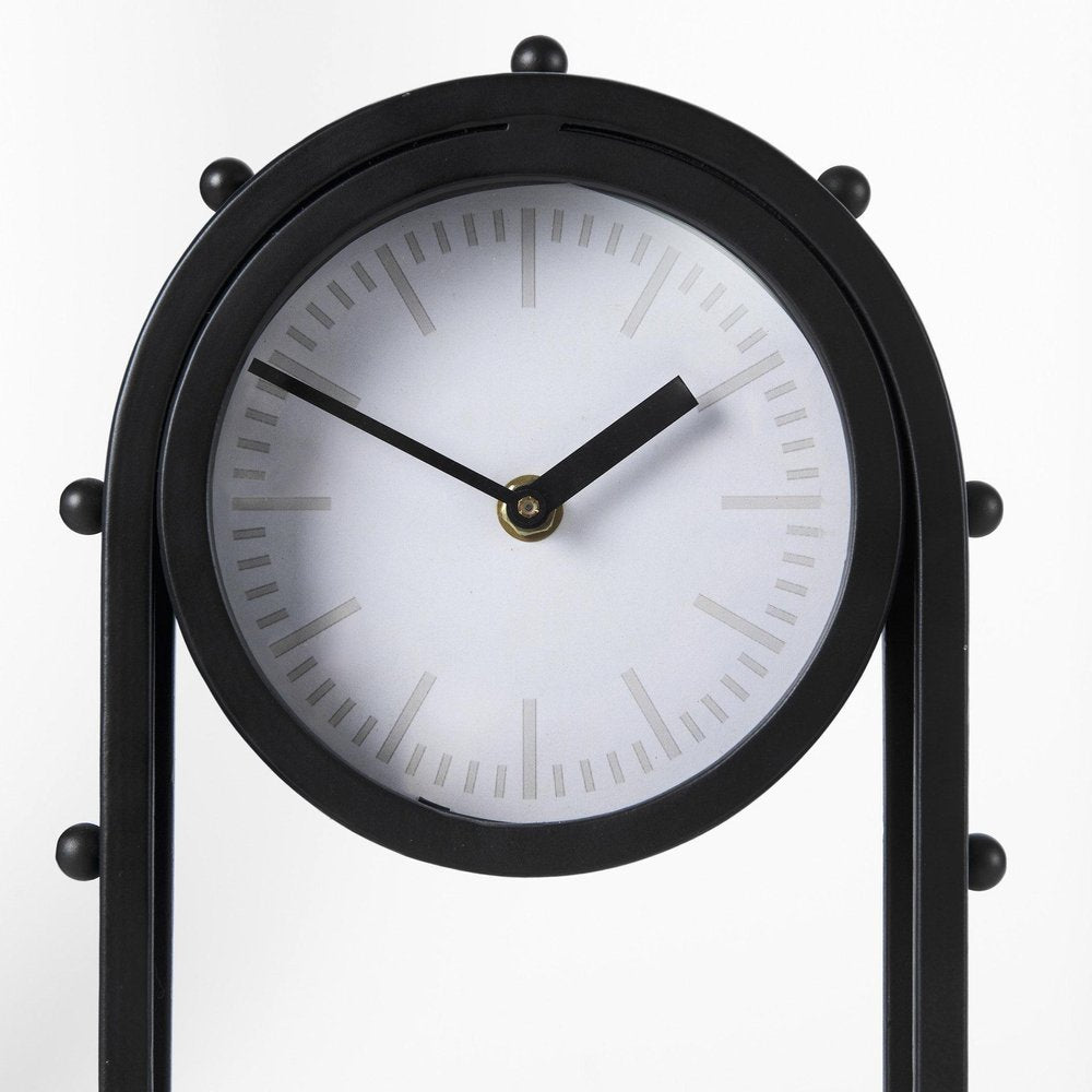 7" Black Iron Silent Analog Round Wall Clock