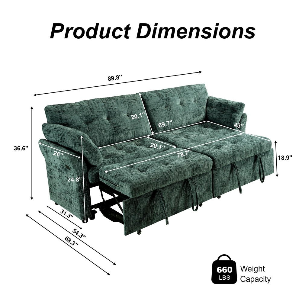 90" Modular USB Sofa