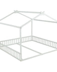 White Solid Wood Twin House Bed