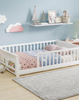 White Solid Wood Full Bed Frame