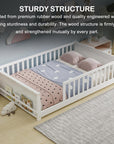 White Solid Wood Full Bed Frame