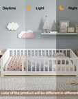 White Solid Wood Full Bed Frame