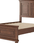 Walnut Solid Wood Queen Bed Frame With USB