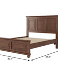 Walnut Solid Wood Queen Bed Frame With USB