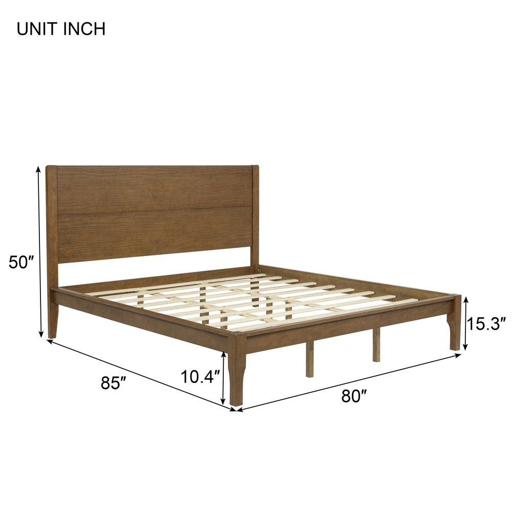 Walnut Solid Wood Queen Bed Frame