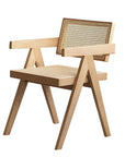 Set of Two Natural Solid Wood Dining Side Chairs