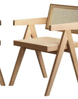 Set of Two Natural Solid Wood Dining Side Chairs