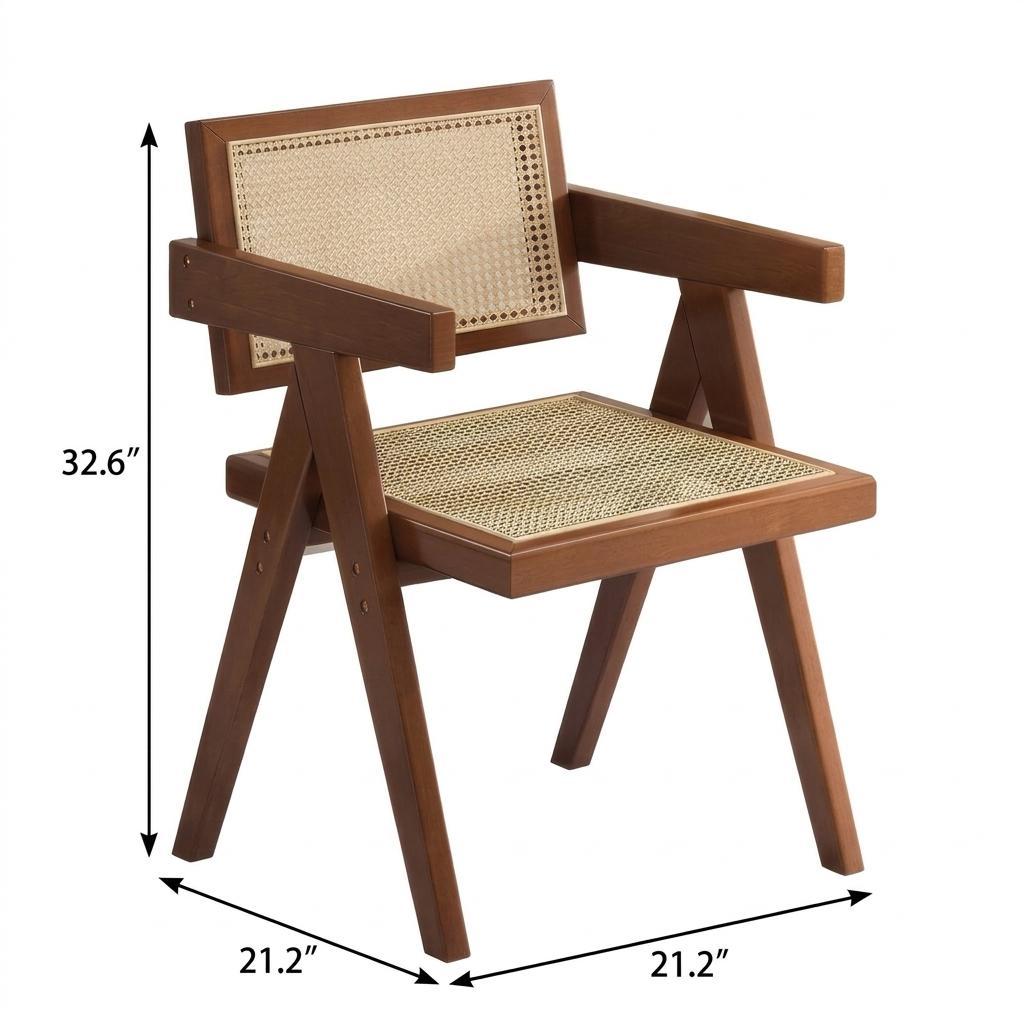 Set of Two Natural Solid Wood Dining Side Chairs