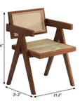 Set of Two Natural Solid Wood Dining Side Chairs
