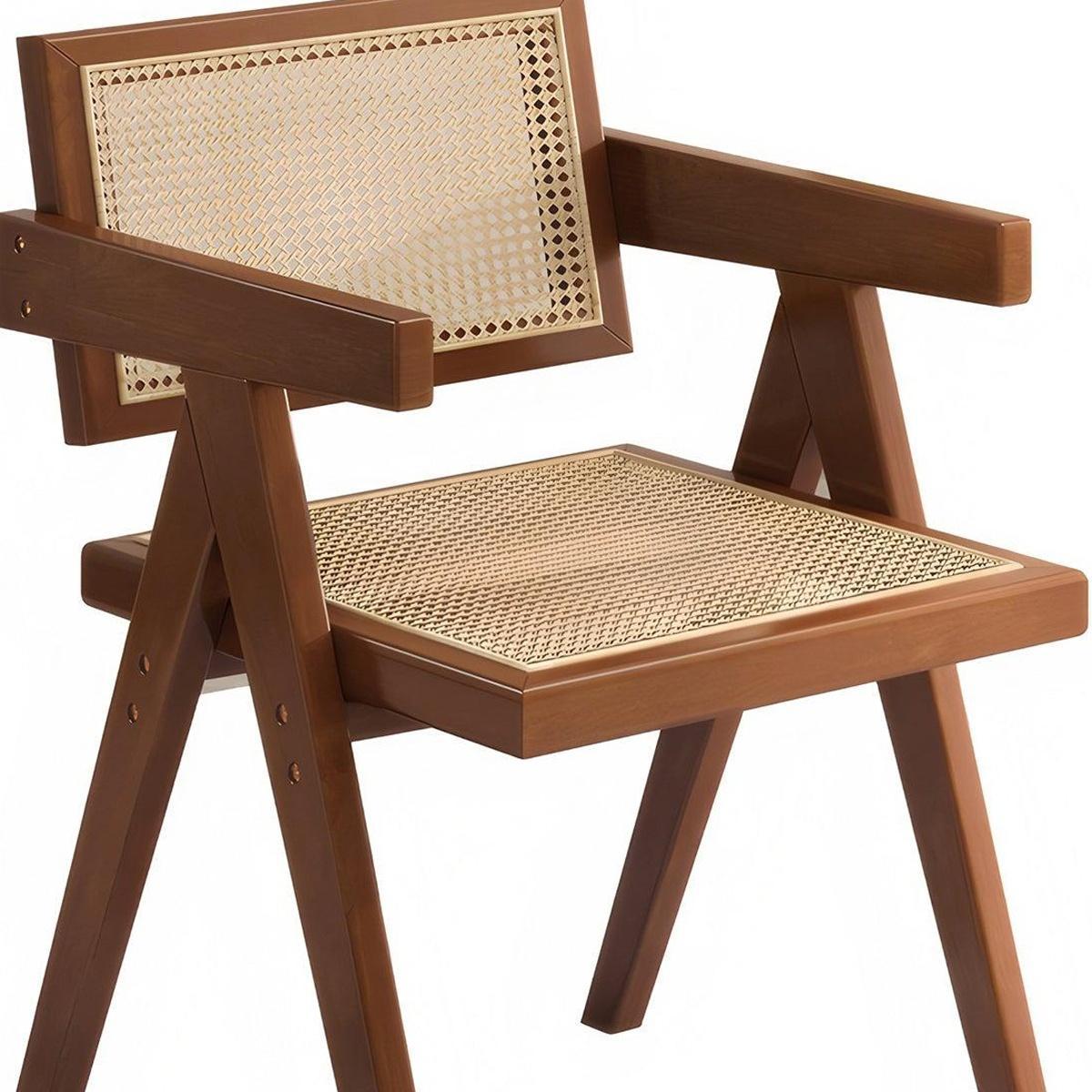 Set of Two Natural Solid Wood Dining Side Chairs